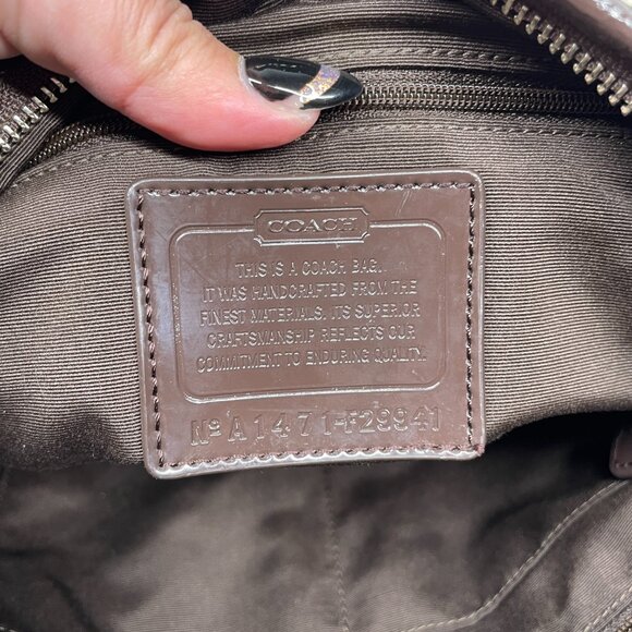 Coach Signature Handbag Purse F29941 Brown Canvas Monogram Crossbody Shoulder - Picture 10 of 10